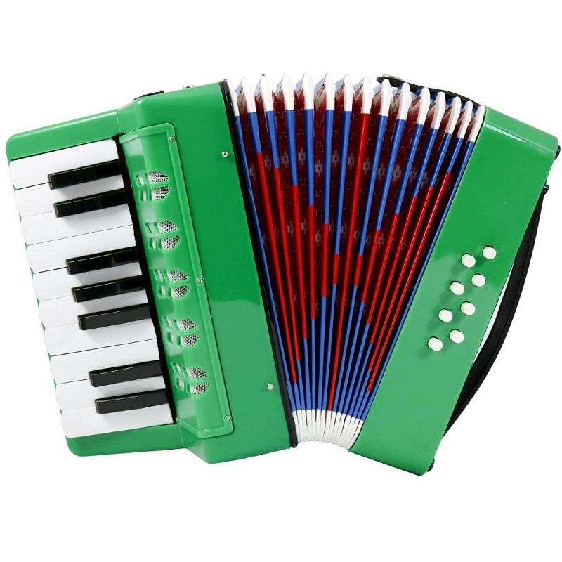 Acordeon-muzical-instrumente-muzica-copii-clasic-17-clape-8-basi-verde-Teox