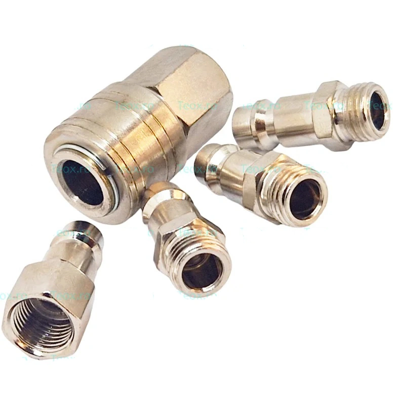 set de 5 Conectori Compresor Furtun de Aer Conectare Rapidă