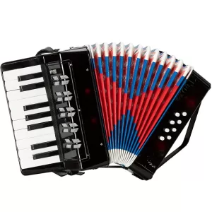 Acordeon copii, 17 clape, 8 basi, 23 cm x 10 cm x 23 cm