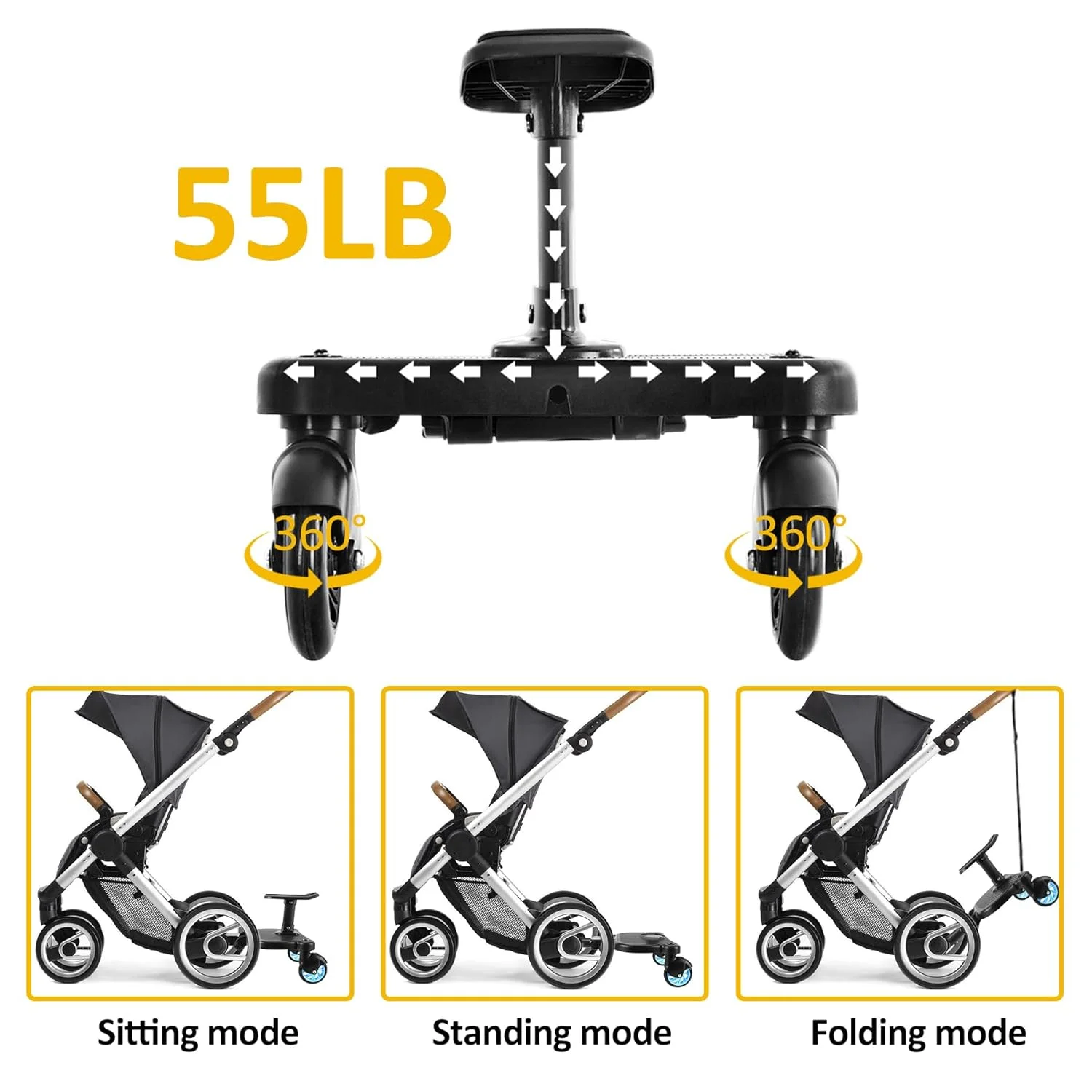 Adaptor Carucior al doilea Copil Teox cu Scaun Detasabil, Max 25kg roti albastre (3) Adaptor Carucior al doilea Copil