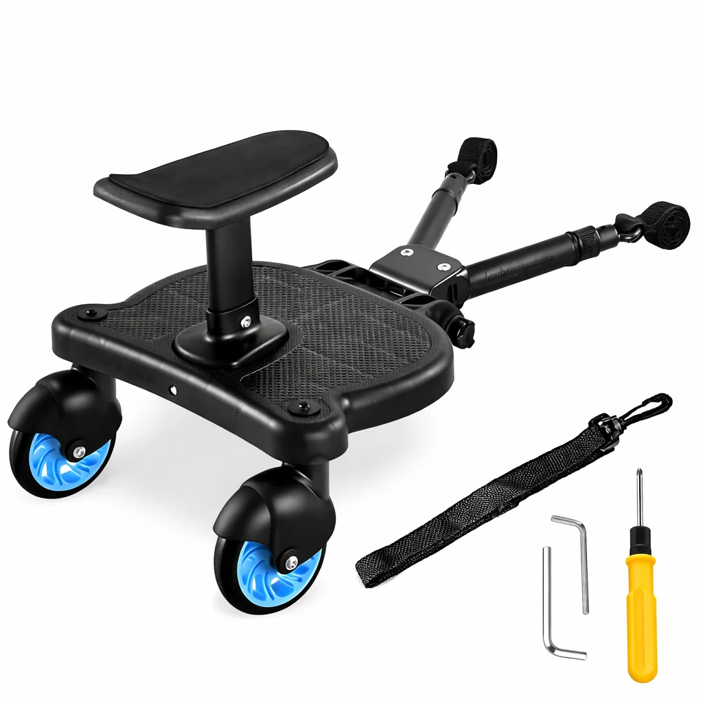 Adaptor Carucior al doilea Copil,Teox cu Scaun Detasabil, Max 25kg roti albastre (1) Adaptor Carucior al doilea Copil
