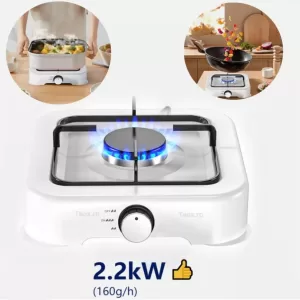 Aragaz cu 1 Ochi Alb, 2,2 kWh, 30 mbar, Otel carbon
