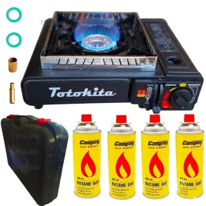 Aragaz Camping portabil cu Protectie vant 4 butelii