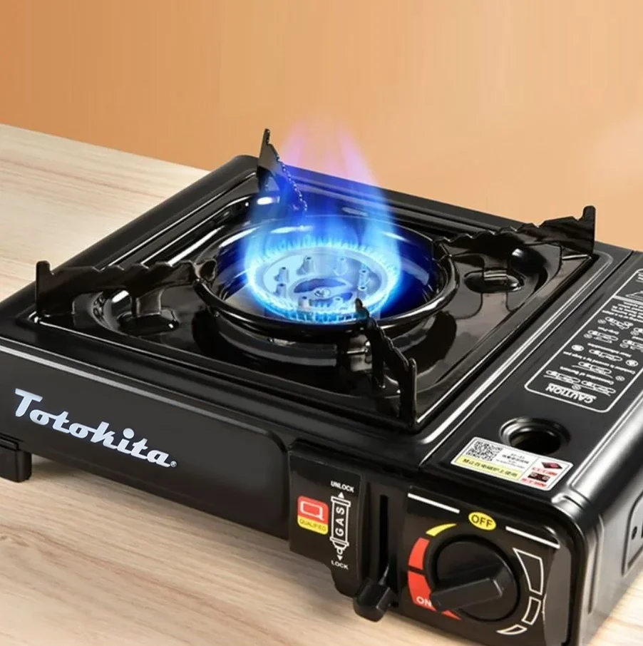 Aragaz Camping Portabil Dubla Alimentare 4 Butelii Gaz Incluse Aprindere Piezo Totokita Set Complet (1) Aragaz Camping portabil Totokita