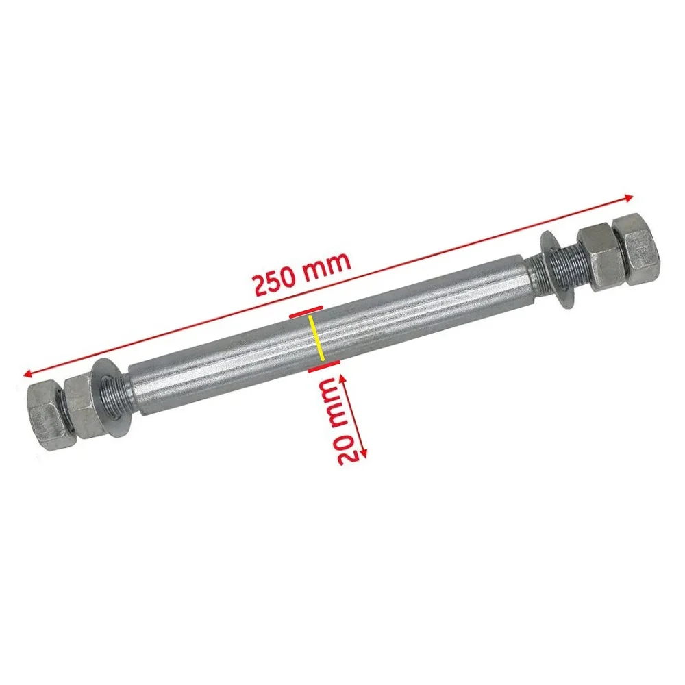 Ax Roata Roaba 20 mm x 25 cm cu piulite si saibe (1)