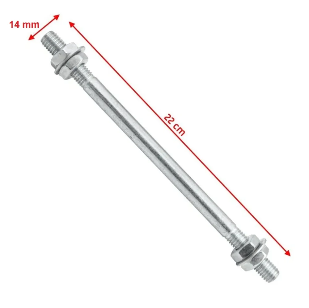 Ax Roată Roabă Subțire 14 mm x 22cm cu piulite si saibe (2)