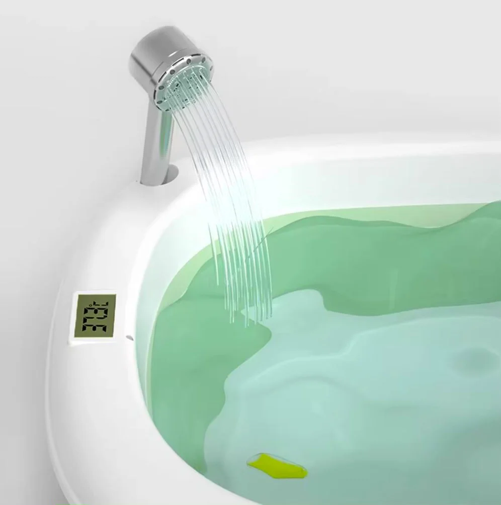 Cadita-baie-Bebe-Pliabila-Termometru-Salteluta-cu-Suport-Teox-verde-3.webp