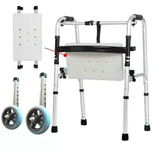 Cadru de Mers,Roti Sezut Reglabil Inaltime Pliabil Multifunctional