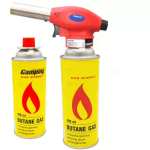 Cap Arzator butelii portabil cu butelie gaz 227 g Rosu