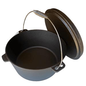 Ceaun fonta cu maner, gatire lenta, diametru 25 cm, tip cuptor olandez, 3.6 litri, Totokita®