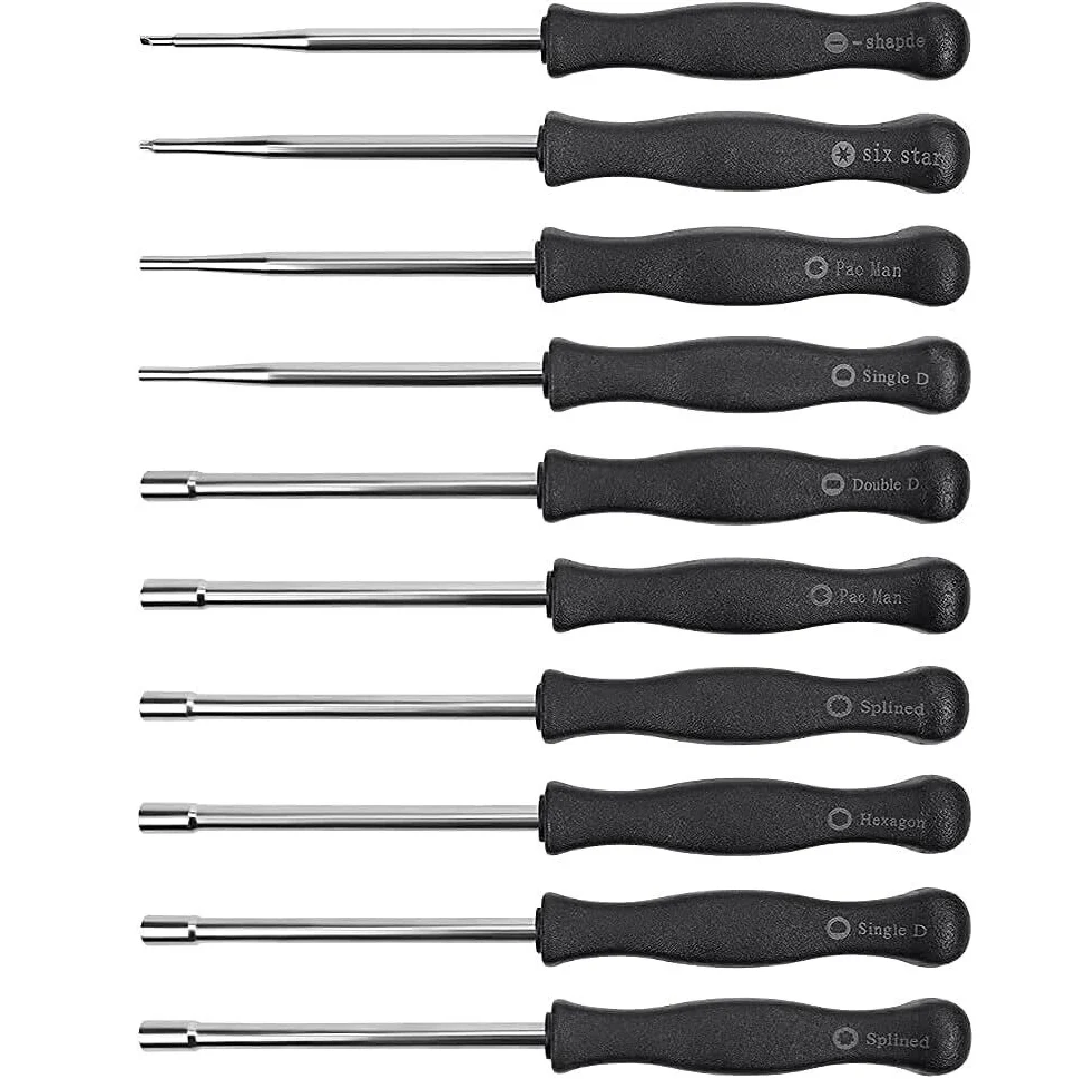 Chei reglaj carburator Set 10 bucati Motocoasa Drujba Tija Metal Maner Antiderapant 15cm Teox (4) Chei reglaj carburator Set 10