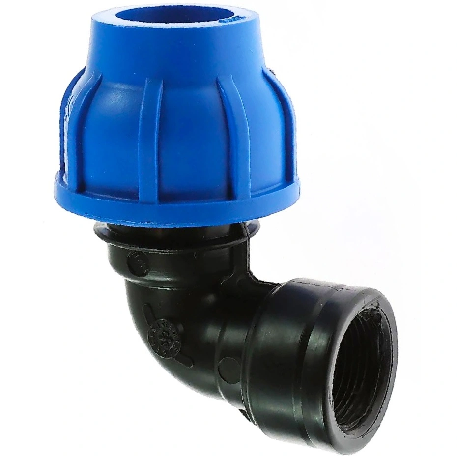 Cot compresiune PEHD filet interior 25mm x 3/4", 90 grade