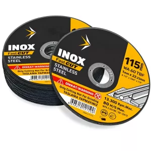 Discuri Debitare Inox si Metal 115 x 1 mm, set 50 buc, 13300 rpm