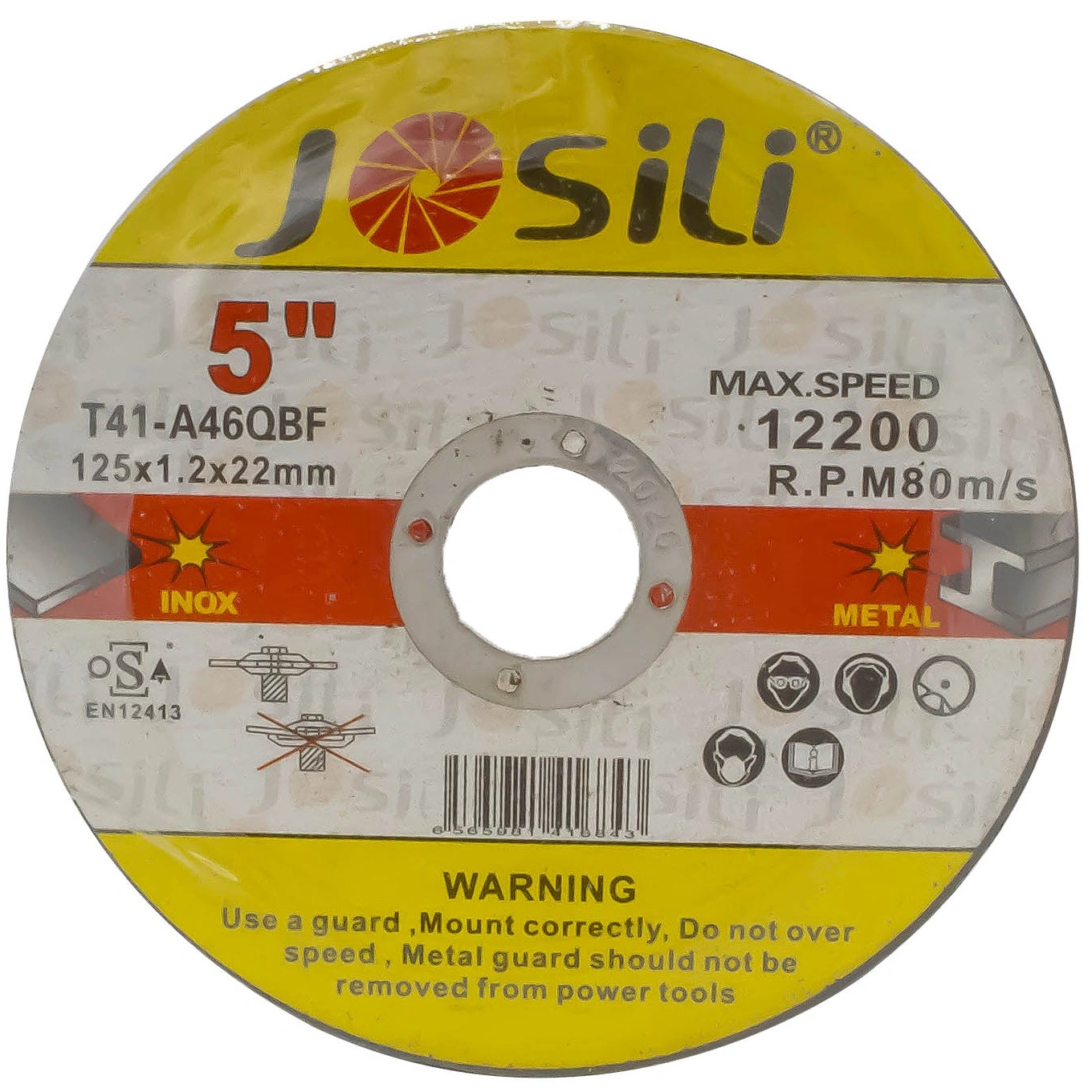 Disc Debitare Metal si Inox 125 × 1.2 mm, 12200 rpm