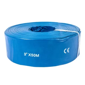 Furtun Pompieri 3 toli Apa Refulare Flat PVC 50 m, Albastru