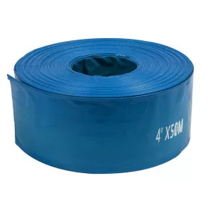 Furtun Pompieri 4 toli Apa Refulare Flat PVC 50 m, Albastru