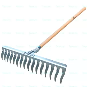 Grebla zincata cu intaritura, cu coada de lemn