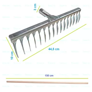Grebla zincata cu intaritura, cu coada de lemn