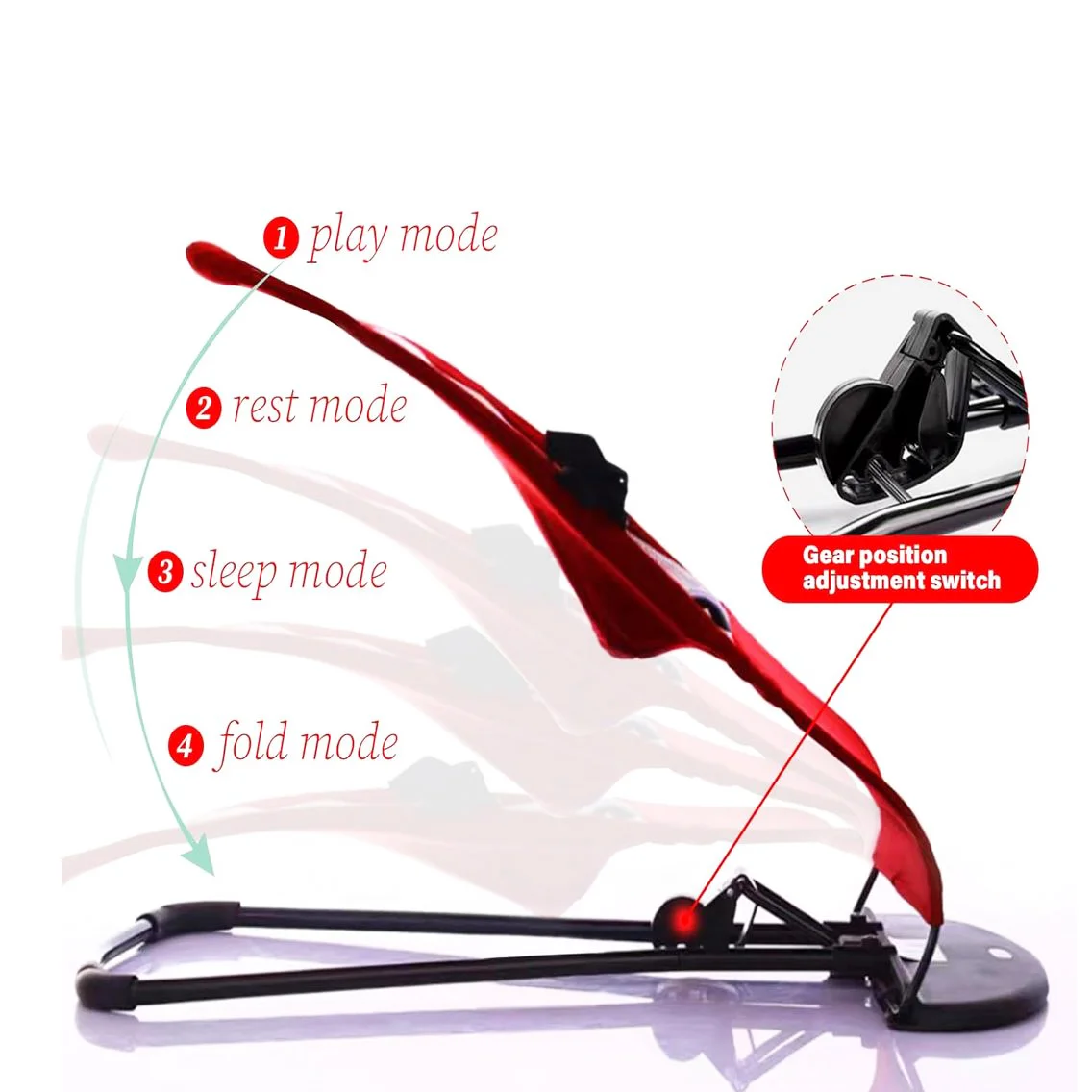 Leagan-Balansoar-Bebelusi-inclinare-3-trepte-Reglabil-Pliabil-Red-6.webp