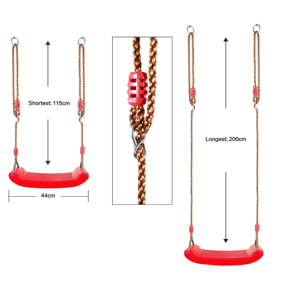 Leagan Copii Exterior rosu Ajustabil Șezut ABS Premium, Suportă 75 kg (4) Leagan Copii Exterior Roșu Ajustabil