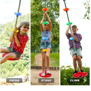 Lagăn Copii Exterior Trepte Catarat Tip Ninja, Disc 30 cm, Rosu Vibrant
