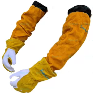 Manusi pentru sudor, cotiere sudura, marime XL, portocaliu