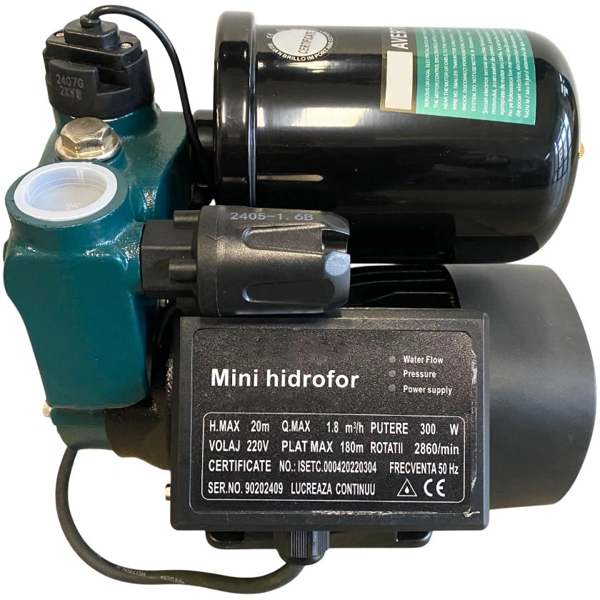 Mini Hidrofor 300 W, 1800 l∕ h, inaltime refulare 20m