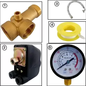 Set Asamblare Hidrofor Presostat Manometru Racord Banda teflon