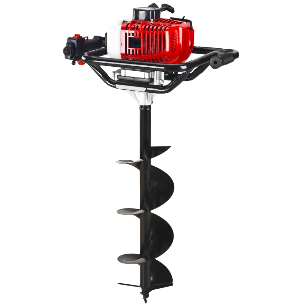 Motoburghiu Pamant 2 timpi pe benzina 4200 W + burghiu 10 x 80 cm