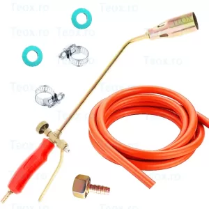 Parlitor Porc Arzator Set 3m furtun gaz cu robinet si clapeta