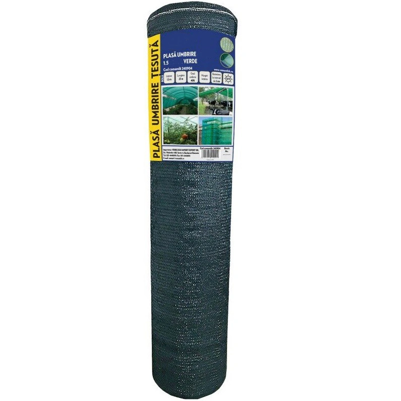 Plasa Umbrire Antivant 1.5x20m 120 g/mp, HDPE UV, Umbrire 90%