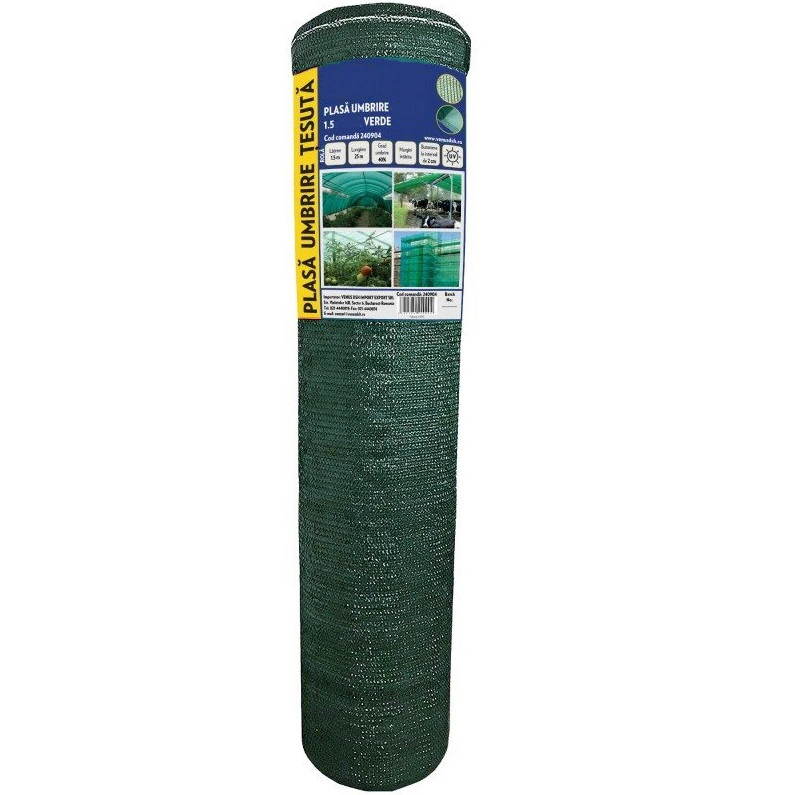 Plasa Umbrire Antivant 1.5x20m 80 g/mp, HDPE UV, Umbrire 80%