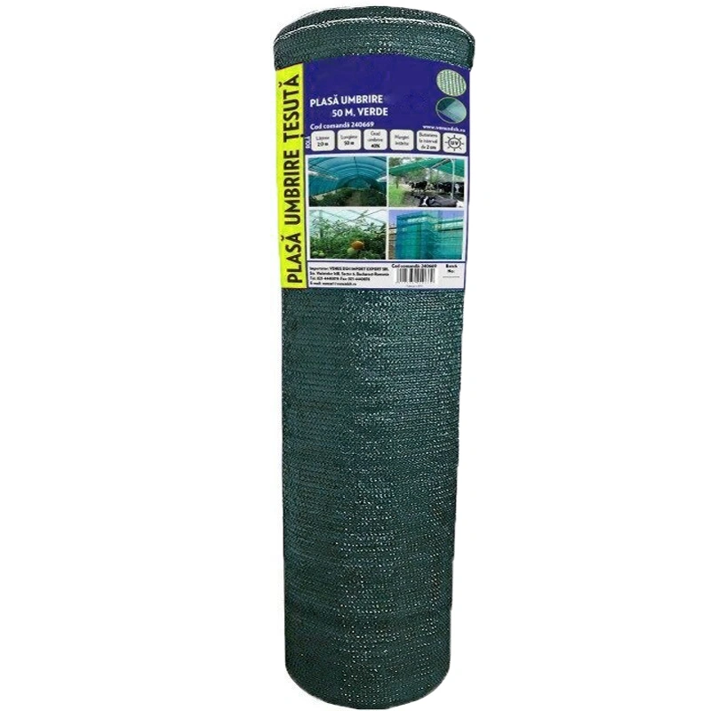 Plasa Umbrire Antivant 1.5x50m 120g/mp, HDPE UV, Umbrire 90%