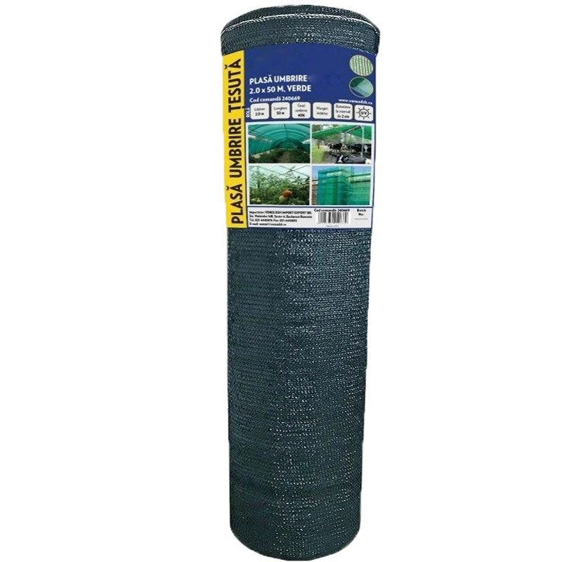 Plasa Umbrire Antivant 2x50m 120 g/mp, HDPE UV, Umbrire 90%