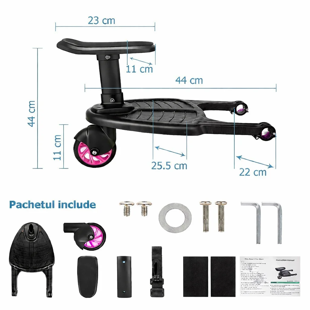 Platforma Carucior Adaptor al doilea Copil 1 Roata Pivotanta Max 23 kg Teox (2) Platforma Carucior Adaptor al doilea Copil