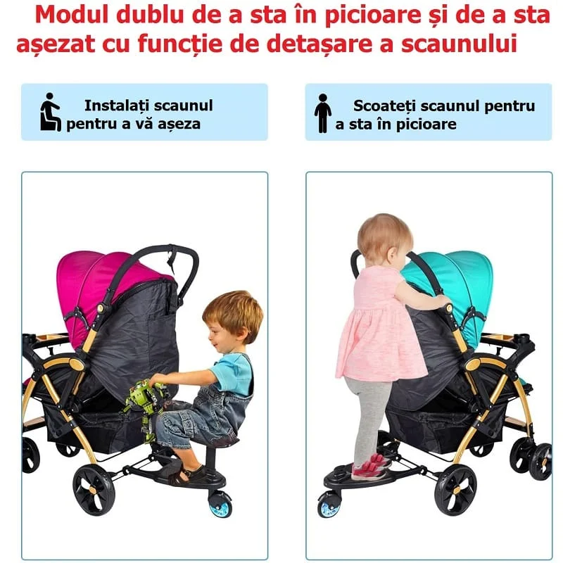 Platforma Carucior Copii Teox Adaptor al doilea Copil Max 23 kg Rota Pivotanta (4) Platforma Carucior Copii Teox