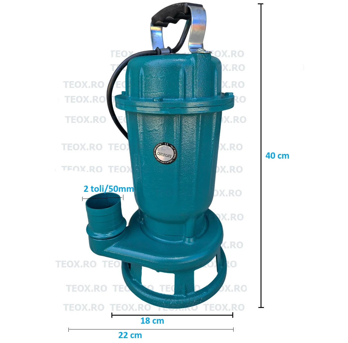 Pompa Apa Murdara WC Fosa Hazna Cu Cutite Tocatoare 20m Furtun pompieri 2 toli dimensiuni pompa Pompa Apa Murdara WC Fosa Hazna Cu Cutite Tocatoare