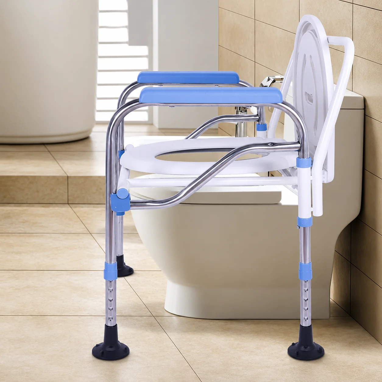 Scaun Wc reglabil inaltime 5 trepte Pliabil cu ventuze antialunecare teox (4) Scaun Wc reglabil inaltime 5 trepte PREMIUM