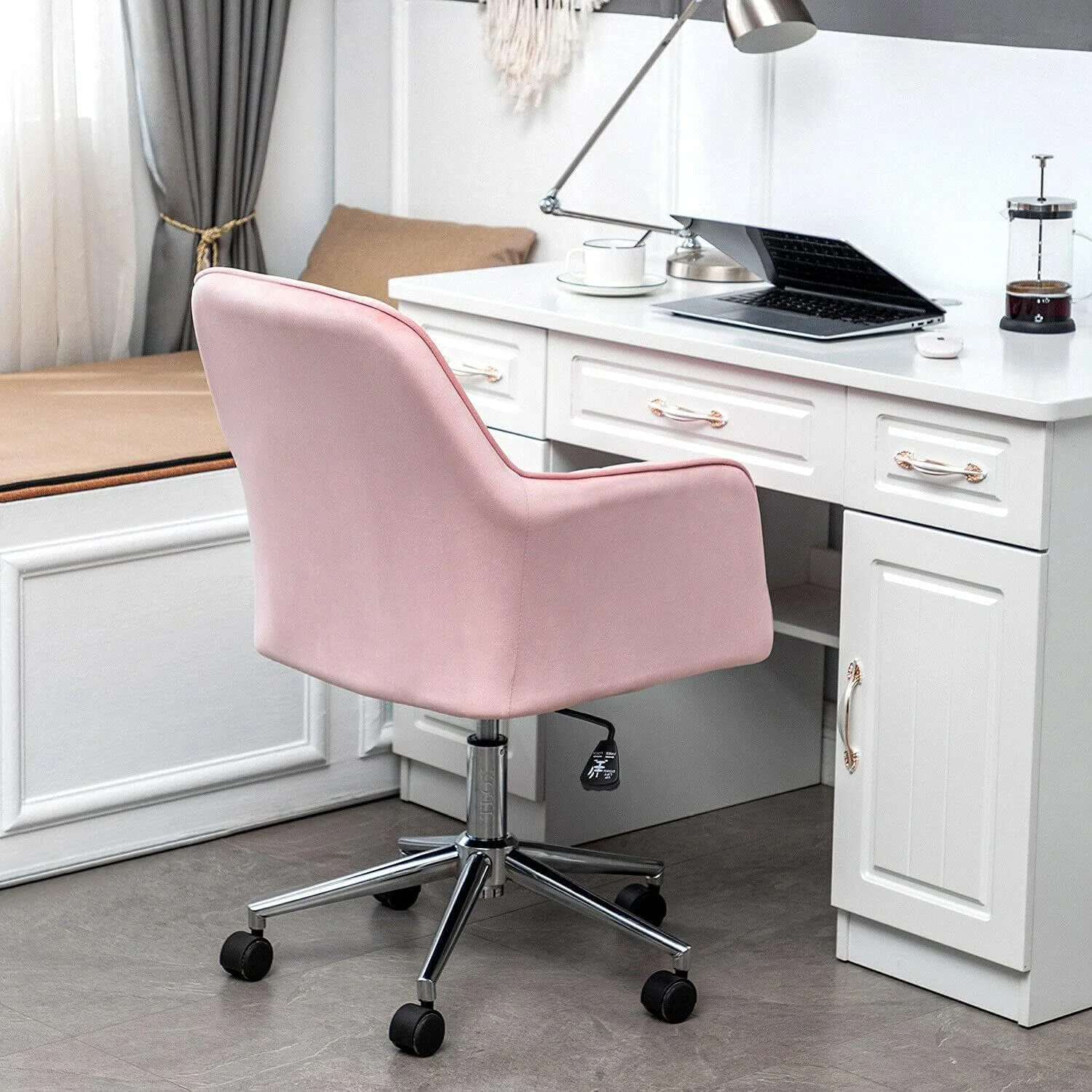 Scaun-birou-living-fotoliu-reglabil-inaltime-catifea-velur-roz-Teox-5.webp