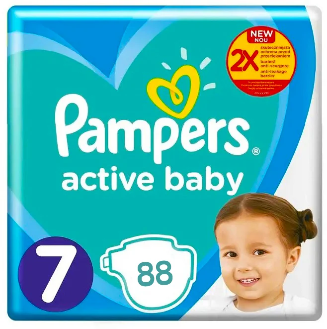 Scutece Pampers Nr 7 Bebe 15-19 kg, set 88 buc