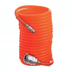 Furtun Compresor Spiralat 8x5 mm, lungime 12 m, Cuplaje Rapide