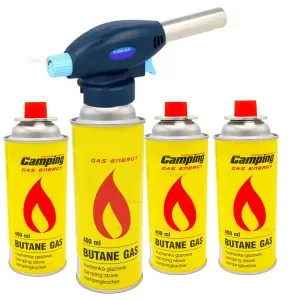 Set Cap arzator + 4 Rezerve, Portabil, Gaz Butan 227g Camping
