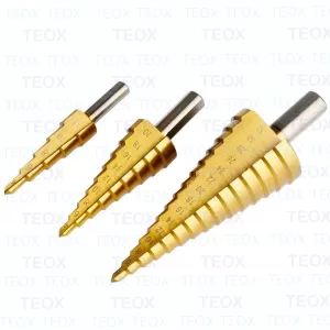 Set de burghie conice in trepte, 3 piese, pentru metal