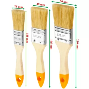 Pensule vopsit, maner lemn, 25 mm, 38 mm, 50 mm, 3 bucati