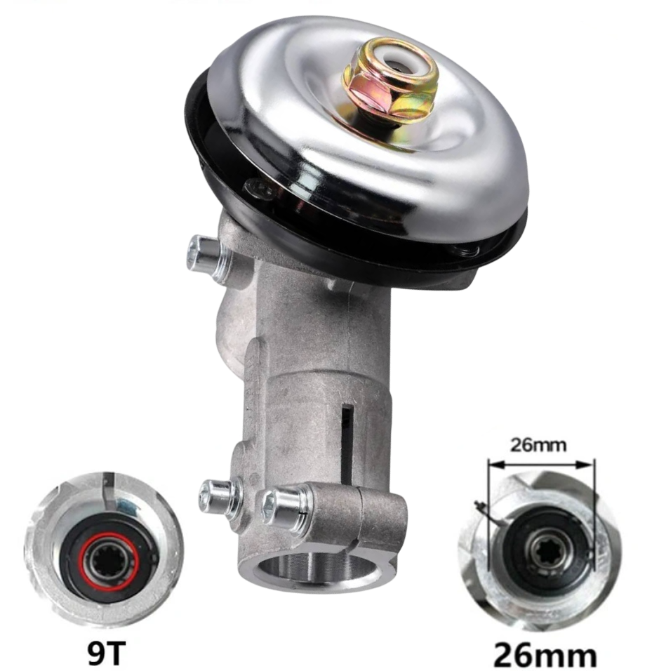 Angrenaj Unghiular Motocoasa 26mm cu 9 Caneluri Cap Reductor Universal Complet angrenaj unghiular motocoasa 26mm 9 caneluri
