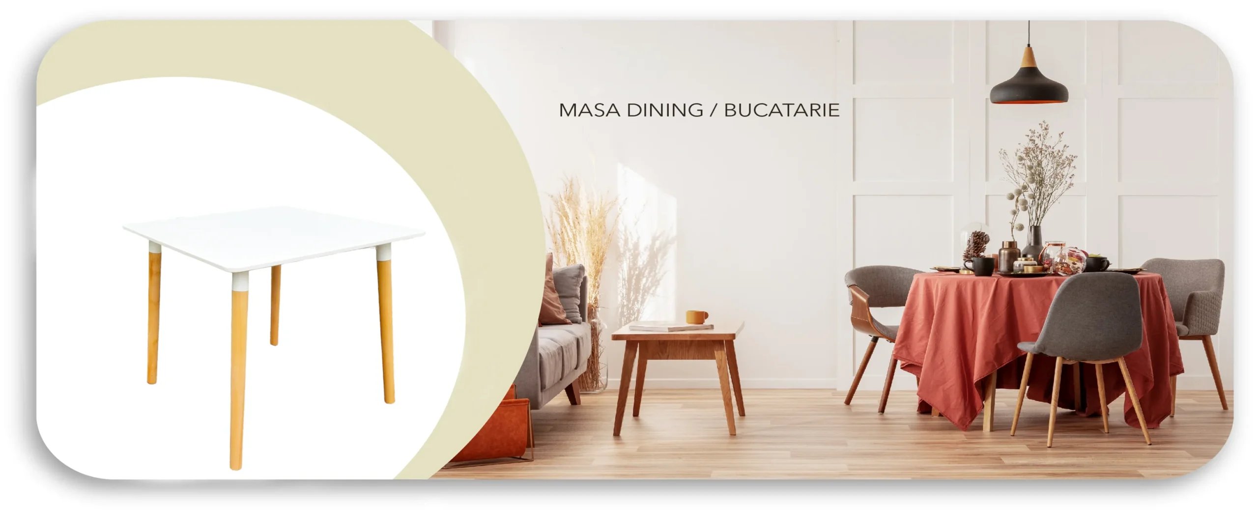 Masa Bucatarie Mica Alba ,80x75cm Terasa,Cafea Picioare Lemn, 