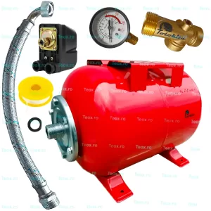 Vas expansiune 24L Apa calda Set Hidrofor cu Presostat Manometru Racord