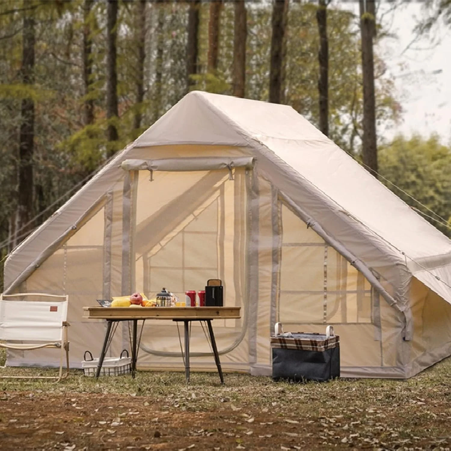 Cort gonflabil 4-6 persoane 6 mp 4 anotimpuri camping -galmpin (3) Cort-gonflabil-4-6-persoane-6-mp-4-anotimpuri-camping-galmpin-familie-culoare bej, dimensiuni 3 x 2 m