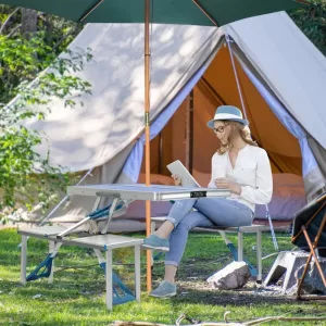 Masa pliabila cu 4 scaune camping tip valiza Totokita
