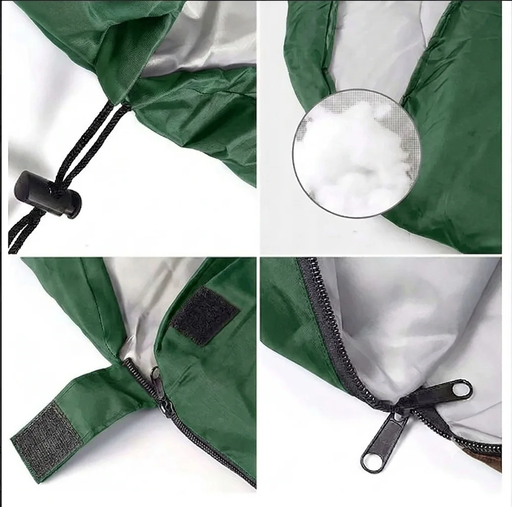 Sac de dormit iarna 4 sezoane plapuma 2400g drumetii camping verde complet Totokita (3) Sac de dormit iarna 4 sezoane plapuma